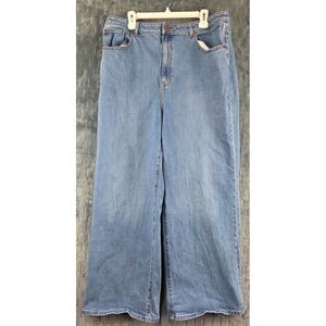 PINK Victoria's Secret Wide Leg Jeans 18 Light Blue Excellent High Rise 36/30